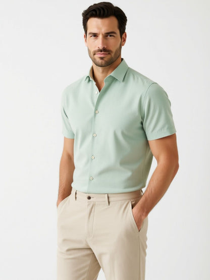 Londaris Regular Fit Linen Blend Short Sleeve Shirt