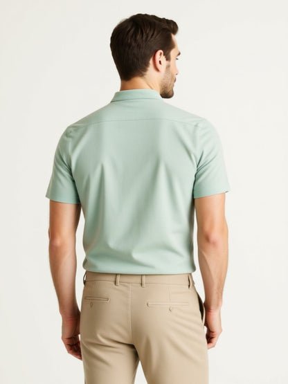 Londaris Regular Fit Linen Blend Short Sleeve Shirt