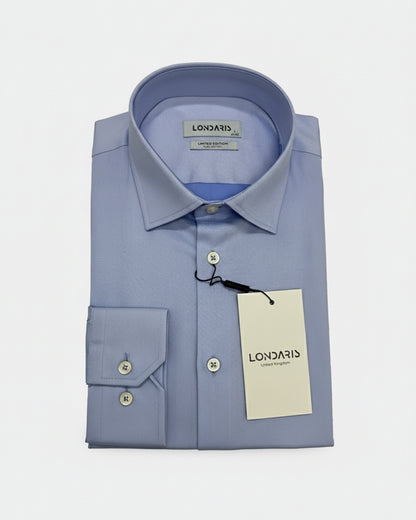 Londaris Men’s Long Sleeve Dusty Blue Twill Shirt