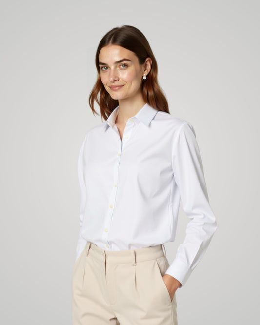 Londaris Women's Long Sleeve Ecru Twill Shirt