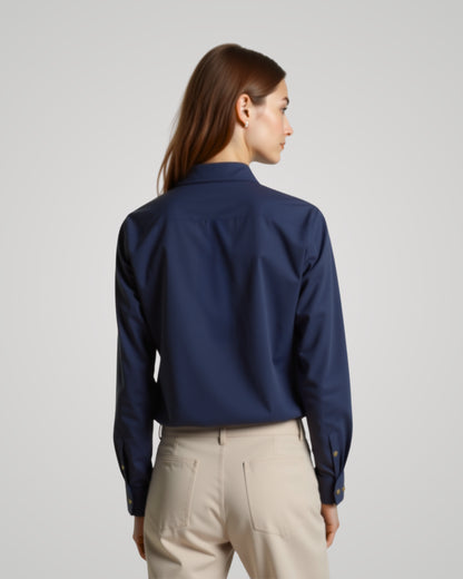 Londaris Women's Long Sleeve Navy Bl Twill Shirt