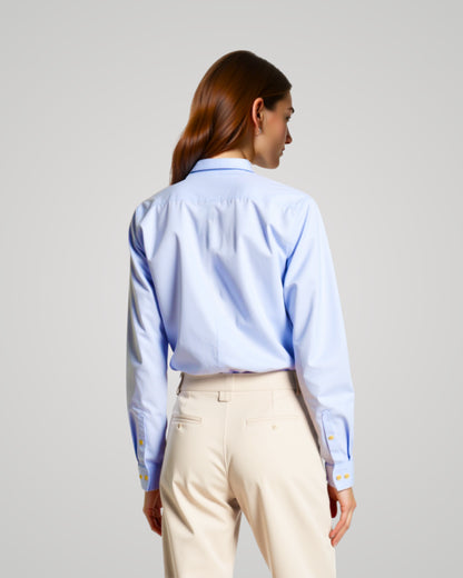 Londaris Women's Long Sleeve Light Dusty Blue Twill Shirt