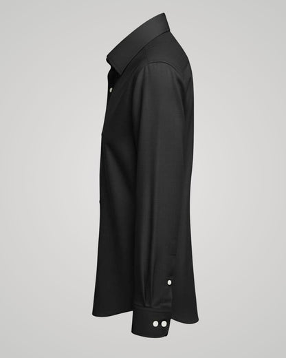 Londaris Women's Long Sleeve Black Satin Shirt