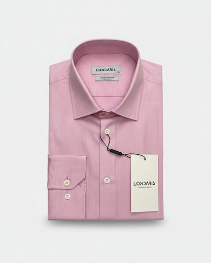 Londaris Men’s Long Sleeve Regular Light Pink Oxford Shirt
