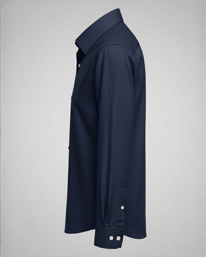 Londaris Men’s Long Sleeve Navy Blue Satin Shirt