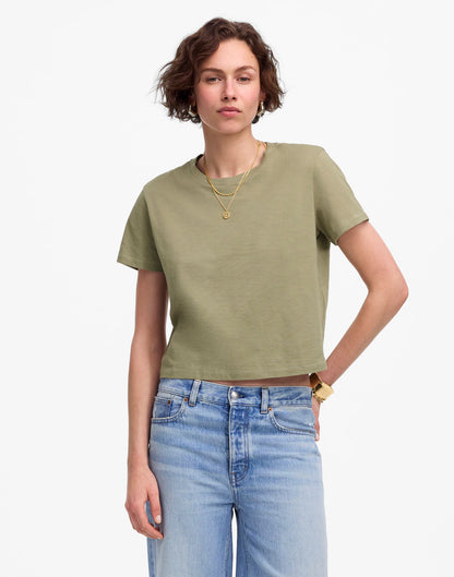 Slub Boxy-Crop Tee