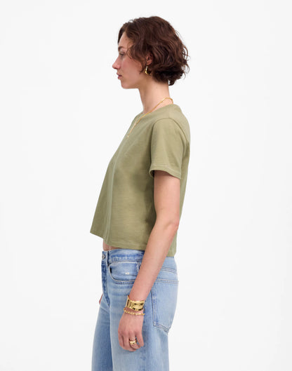 Slub Boxy-Crop Tee
