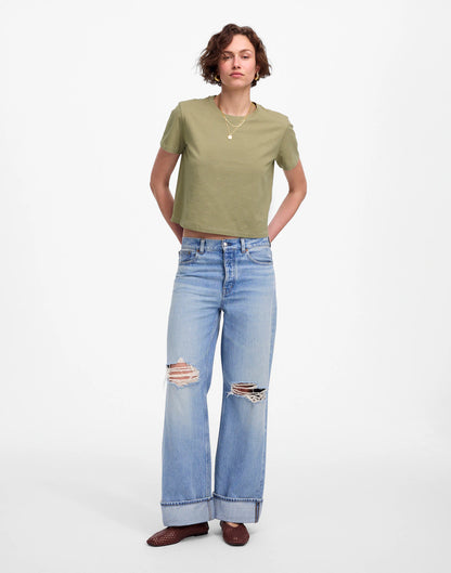 Slub Boxy-Crop Tee