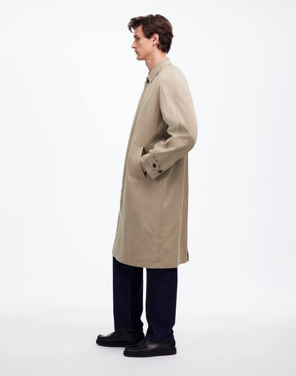 Raglan-Sleeve Trench Coat in Italian Twill