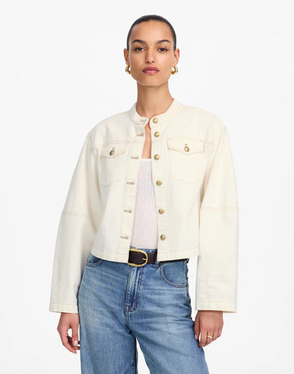 Cocoon-Sleeve Denim Lady Jacket