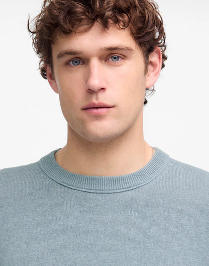 Crewneck Sweater in Lightweight Cotton-Linen Blend