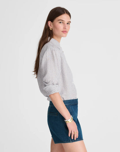 Denim Wrap Mini Skort in Lambertville Wash