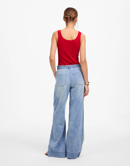 The Denim Pull-On Wide-Leg Pant