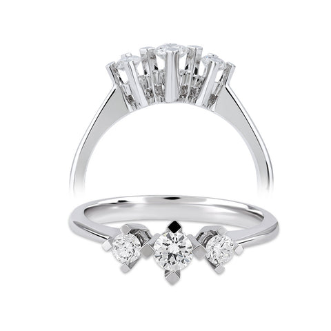 ADELINA, 14 K White Gold, Diamond Ring