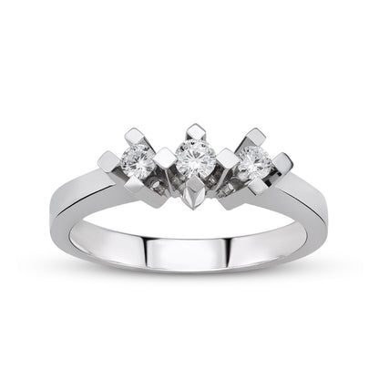 ALICE, 14 K White Gold, Diamond Ring