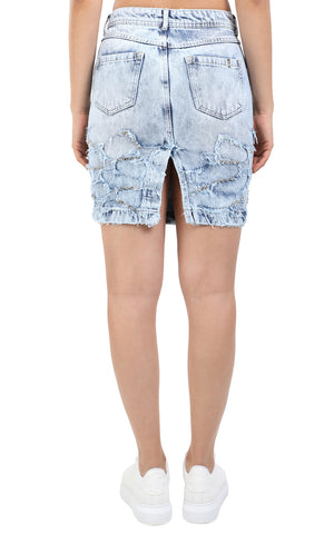 Blue Denim Mini Skirt, Denim Skirt Women, Girls Jean Skirt, V3472101