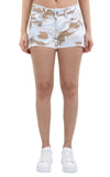 Artsy Print Short, Camouflage Print Jean Short For Women, V4277101