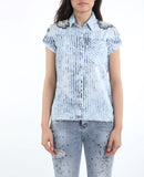 Printed Shirt, Tencel Shirt, Short Sleeves Shirt, Y1891101